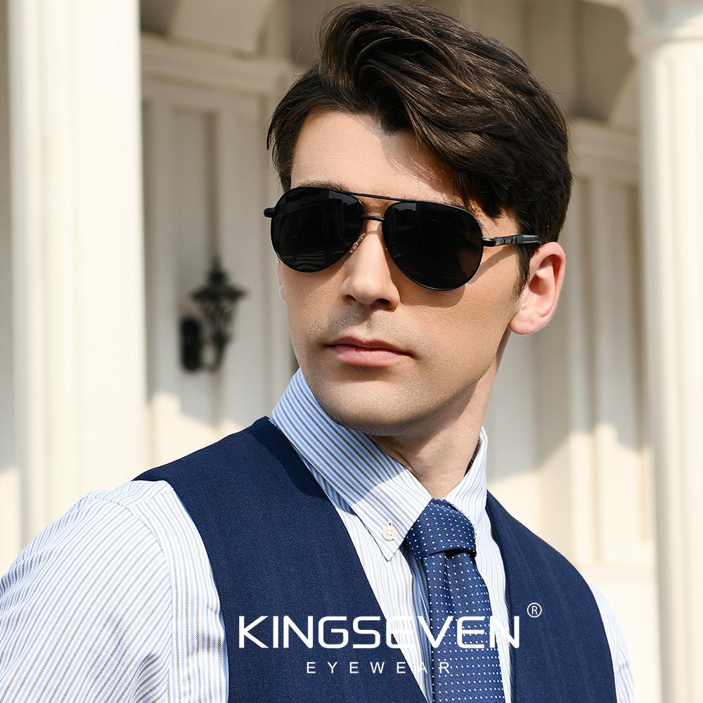 KINGSEVEN Classical Pilot Sunglasses Men Women Fashion Vintage Outdoor Travel Anti-Glare Polarized UV400 Summer Male Eyeglasses