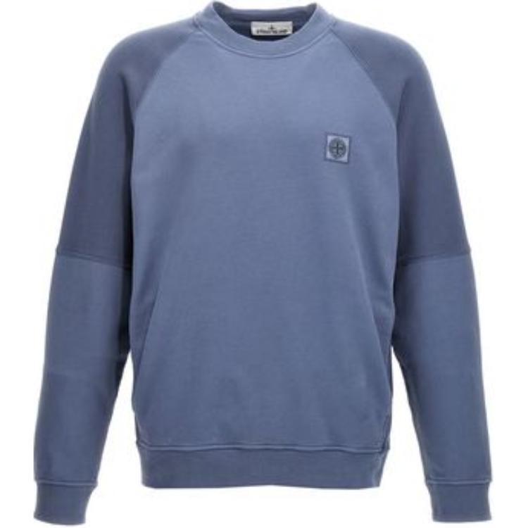 

Stone Island Color Block Crew Neck Pullover Long Sleeve Sweatshirt Men sweatshirt Blue 811560252-V0046 XXL