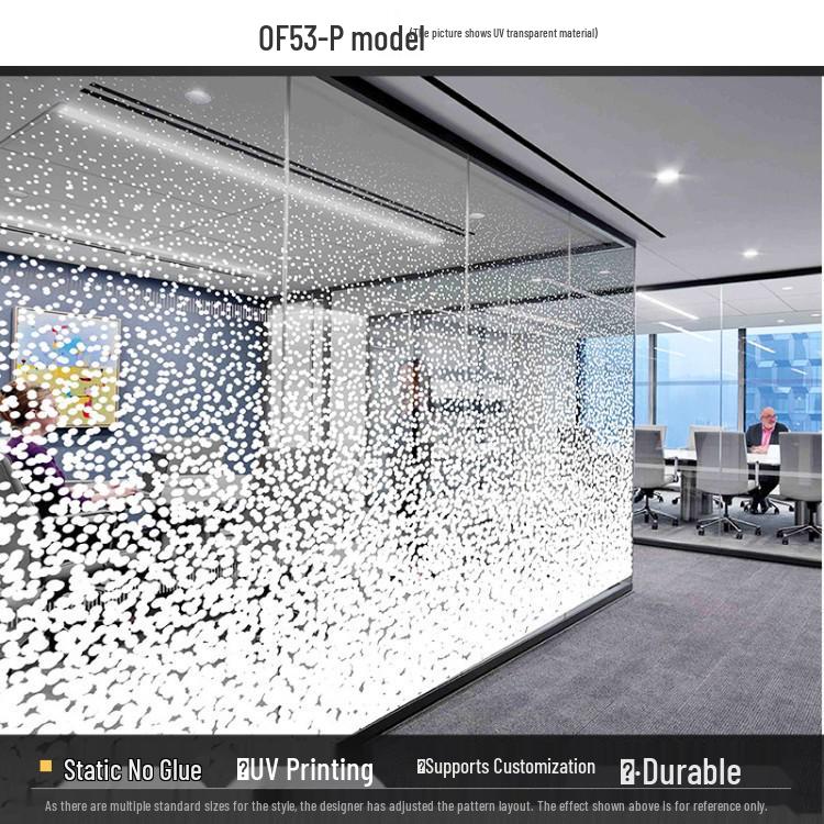 Frosted Glass Lattice Window & Door Privacy Sticker for Office and Café Decor