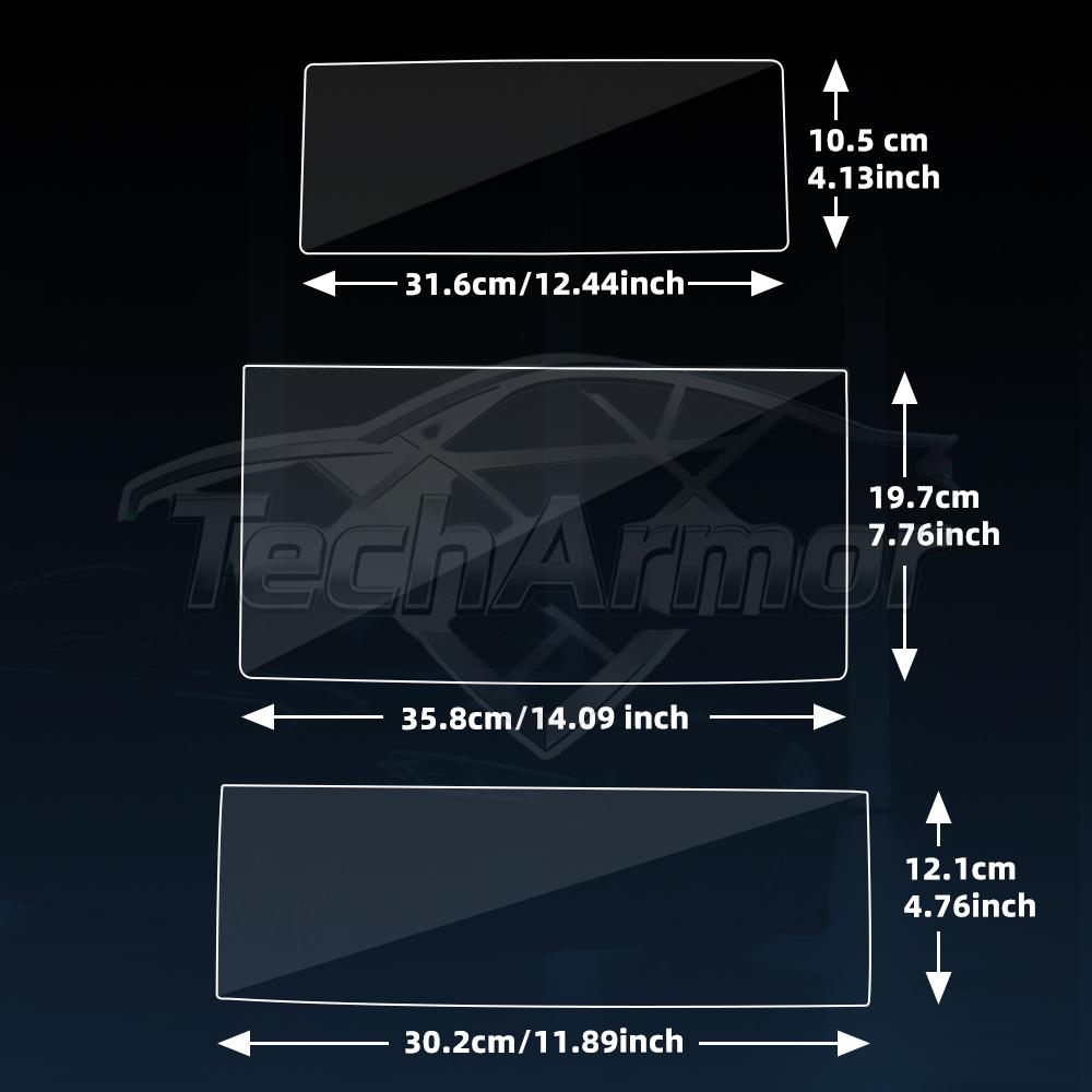 Tempered Glass Screen Protector for VW Tiguan L 2022-2025 Central Console GPS Navigation Dashboard Display