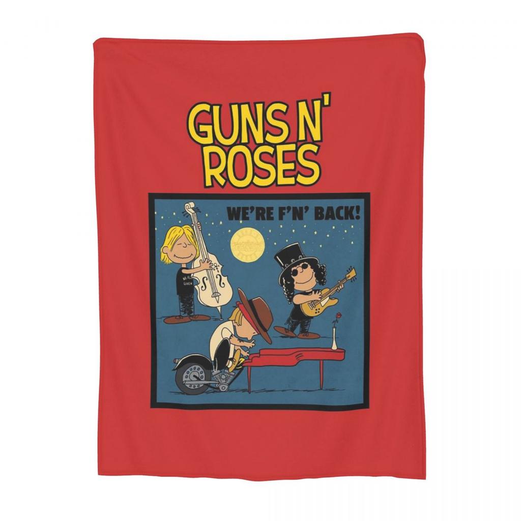 Guns N Roses Blanket Fleece Sofa Throw Blanket Warm for Couch Bedding Travel Throws Bedspread Quilt