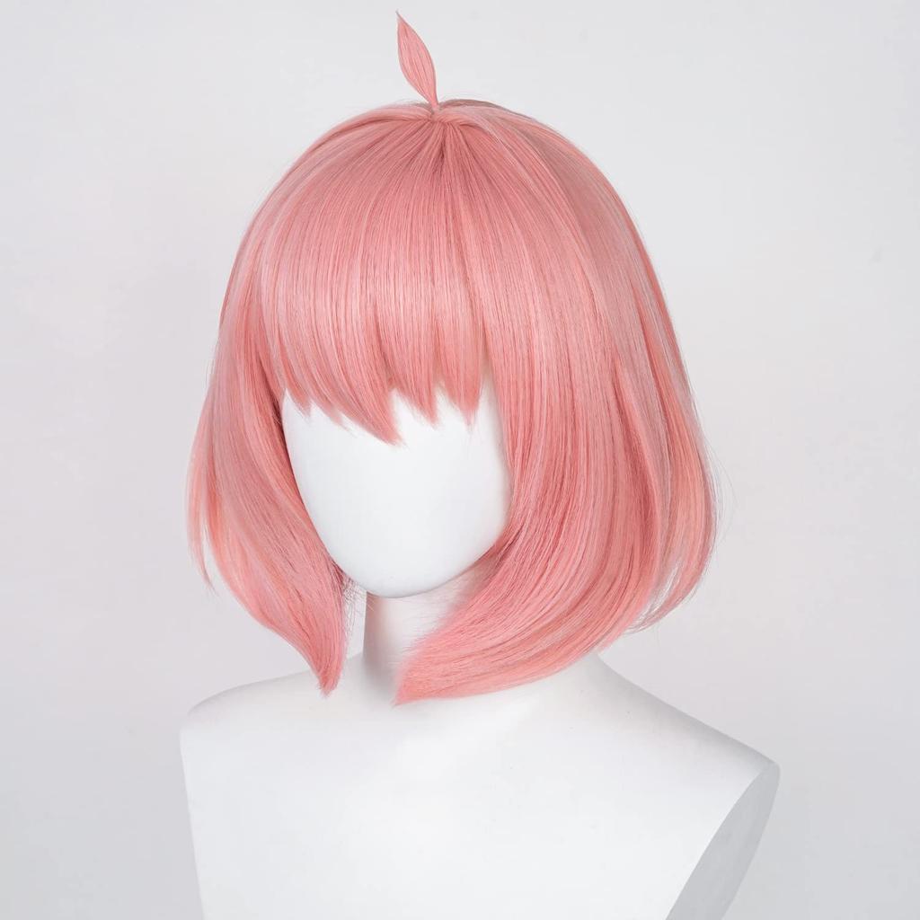 Anya Wig Pink Bob Wig for Anya Forger Cosplay Wig for Spy X Family Cosplay High Heat Resistant Synthetic Wigs for Halloween Wigs