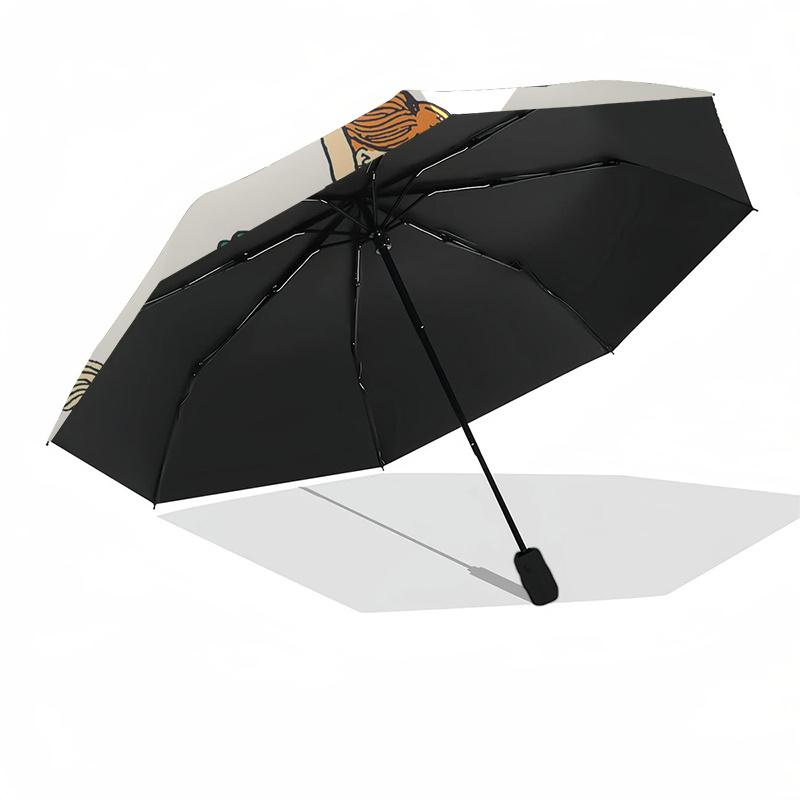 Pippi Longstocking Themed Travel Umbrella-8 Ribs Automatic Opening and Closing, Portable Folding Design, Compact and Stylish Umbrella Suitab