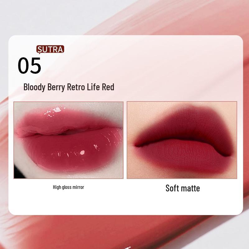 ENSEO Двусторонний матовый зеркальный бархатный блеск для губ - Нелипкий, в наличии 2.2g + 2g