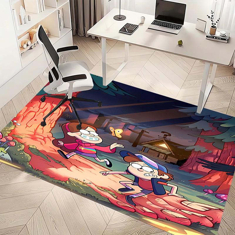 1pc Gravity Falls Print Area Rug - Soft, Washable Non-Slip Indoor Mat, Living Room, Home Office Decorative Rug,Office Decorative