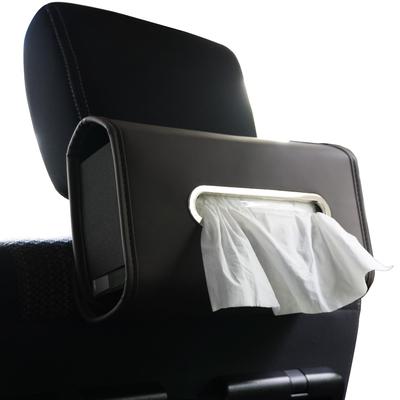 BOOMIE Car Tissue Holder Compatible with All Car Front and Rear Premium PU Leather Car Tissue Headrest Sun Visor and Armrest 2 Sizes A Great Gift Idea