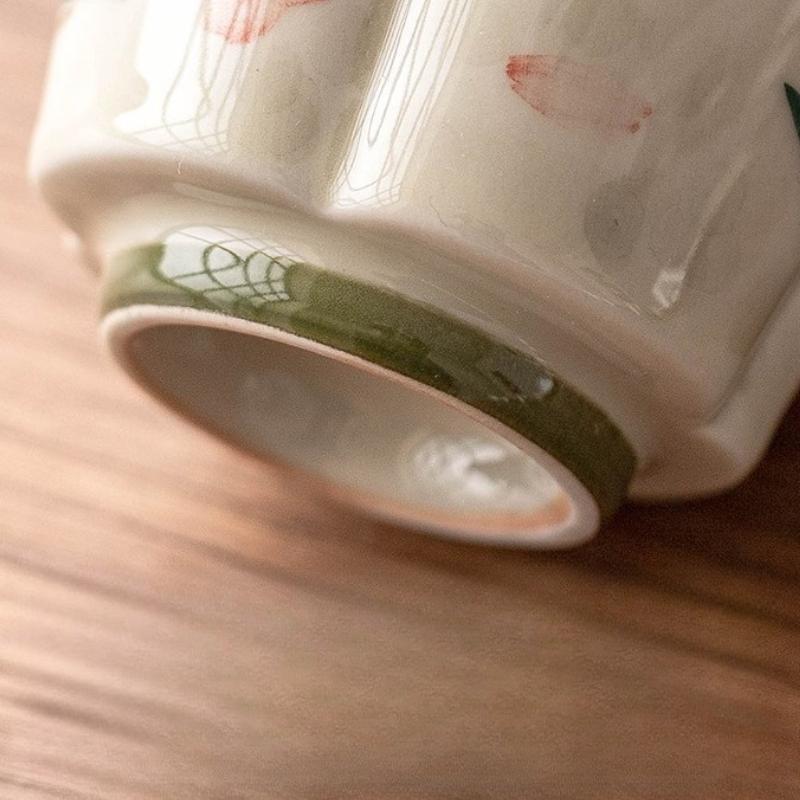 White Porcelain Tea Tureen Handmade Peach Blossom Tea Bowl Ceramic Underglaze Teacups Chinese Kung Fu Gaiwan Teaware Drinkware