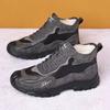 Medium Cotton Boots Fashionable Lace-up Simple Trendy Hiking Shoes Outdoor Piled Thickened Warm and Comfortable Cotton Shoes Men