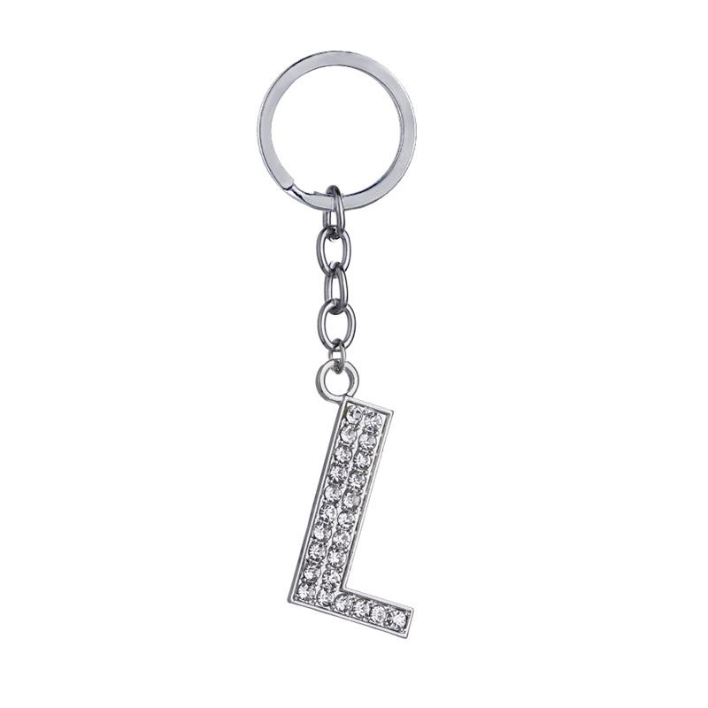 Fashion Charm 26 English Letters A-Z Alphabet Keychains Car Bag Crystal Rhinestones Alloy Name Key Chains Jewelry