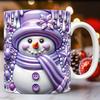 3D Snowman Christmas Ceramic Coffee Mug Hat Scarf Tea Cup