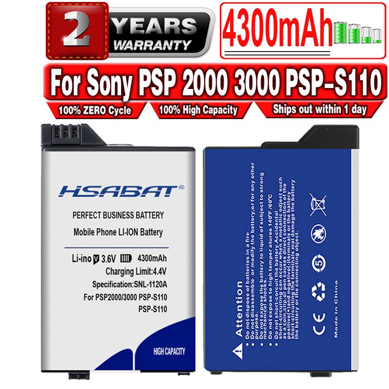 HSABAT 4300mAh Battery for Sony PSP 2000 3000 PSP2000 PSP3000 PSP-S110 Console Gamepad PlayStation Portable Controller