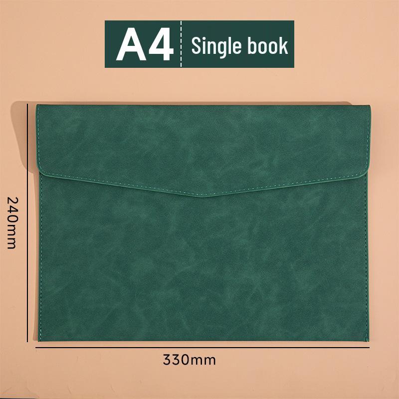 Large Capacity A4 Leather File Bag - Multifunctional Business Office Folder