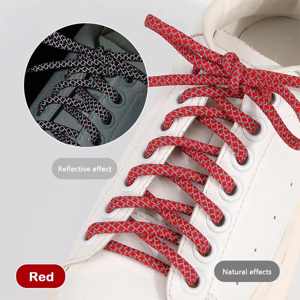 

Reflective Reflective Sneaker Shoestrings Fluorescent Colorful Sport Shoelaces 120cm Length Polyester Shoes Accessories красный