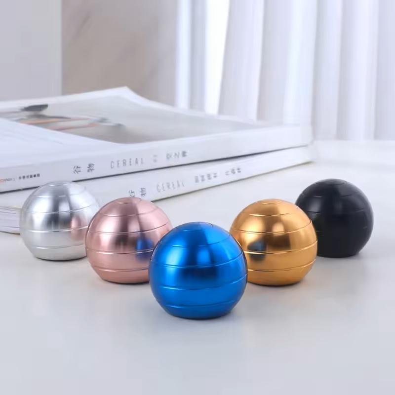 Spherical Gyroscope Relaxation Power Sphere Desktop Plaything Metal Gyroscope Optical Illusion Hypnosis Fidgeting Finger Toy Fidgettoy