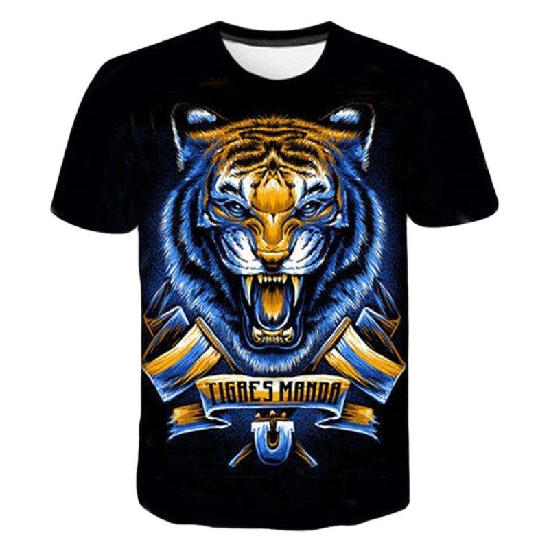 Neuer Sommer Freizeit Modetrend Tigerbild Herren T-Shirts Lässiger Druck Persönlichkeit Tees Rundhals Kurzarm Lustige Oberteile