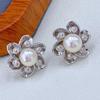 Sace Gems Earrings for Women 925Sterling Silver Pearl Zircon Stud Earrings Engagement Cocktail Party Fine Jewelr Gift