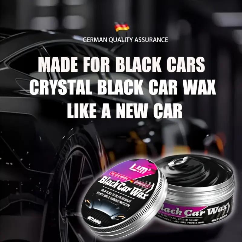 KJM Crystal Black Car Wax 200ml German Formula Scratch Fill Polish Coat Restore Deep Gloss Mirror Finish Paint Protection