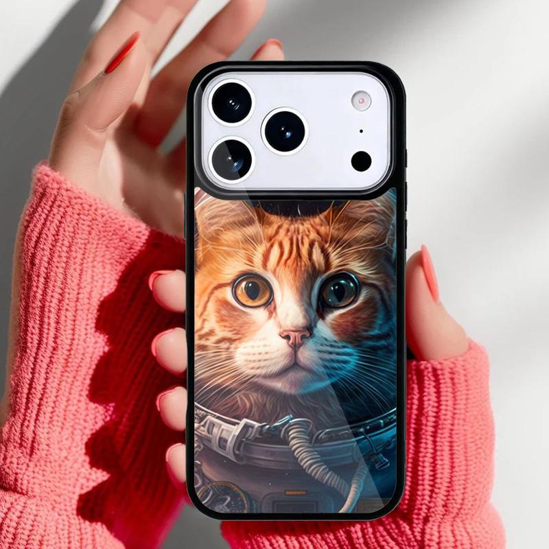 Coque de téléphone Space Kitty Cat Adventures pour iPhone 17 Air 16e 15 14 13 Pro Max Coque Arrière pour 12 11 Pro Coque