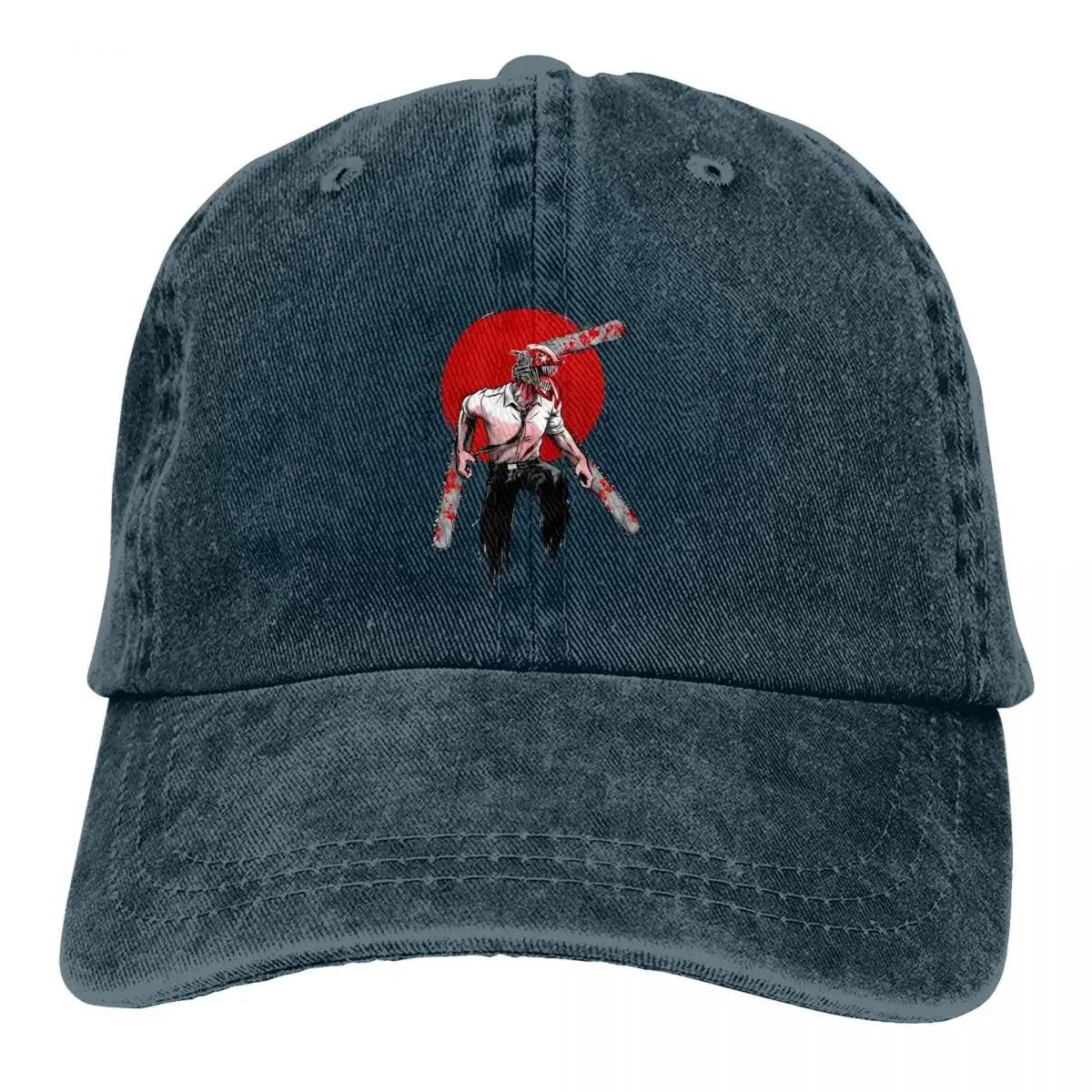 

Стираная мужская бейсболка Red Sun Denji Trucker Snapback Ковбойские кепки Dad Hat Chainsaw Man Аниме Кепки для гольфа Adjustable