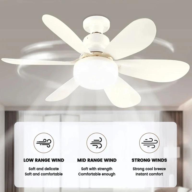 Smart 2 In 1 Ceiling Fan With Remote Control Dimming Energy-saving Lighting E27 Silence Fan Lights Bedroom Living Room Kitchen