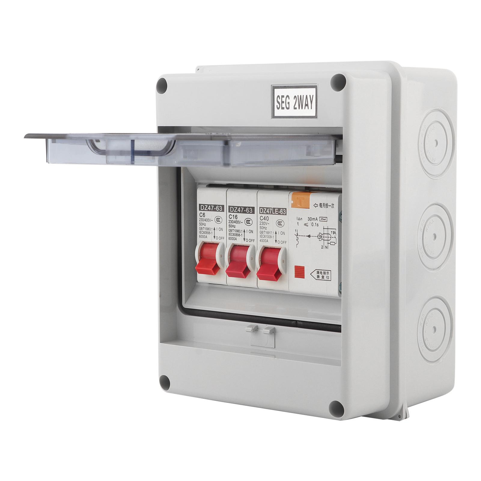 

2-сторонній гаражний споживчий блок 40A 30mA RCD 2MCB 6A+16A