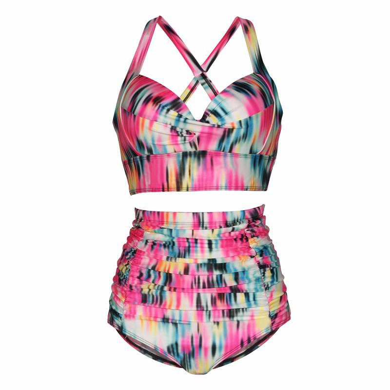 New Plus Size High Waist Bikini - Print Two-Piece Swimwear for Curvy Women