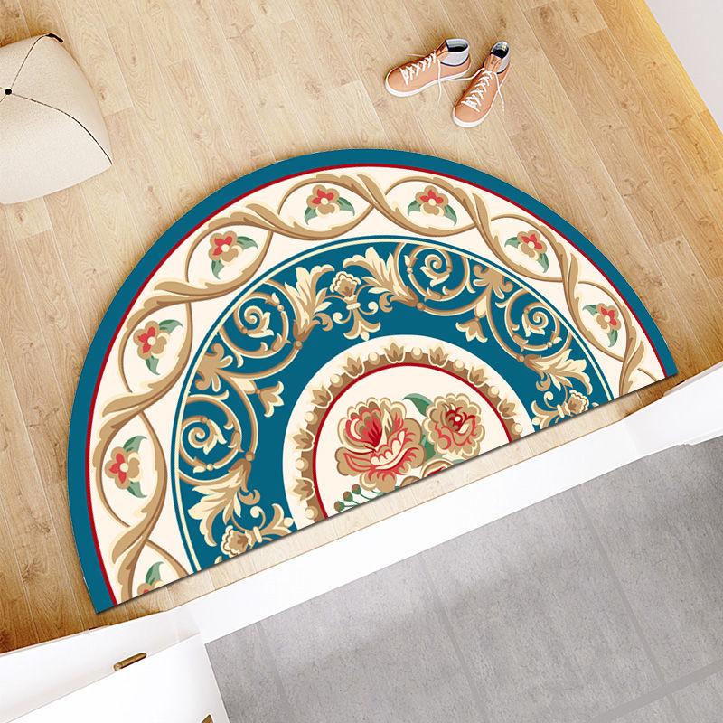 European Style Semi-circular Floor Mat Entrance Door Mat Bathroom and Toilet Door Mat Absorbent Dirt Resistant Non Slip Foot Mat