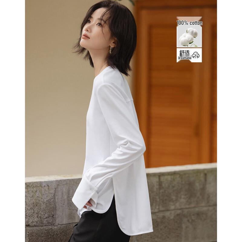 Demana Women s Pure Cotton Slit T-Shirt L