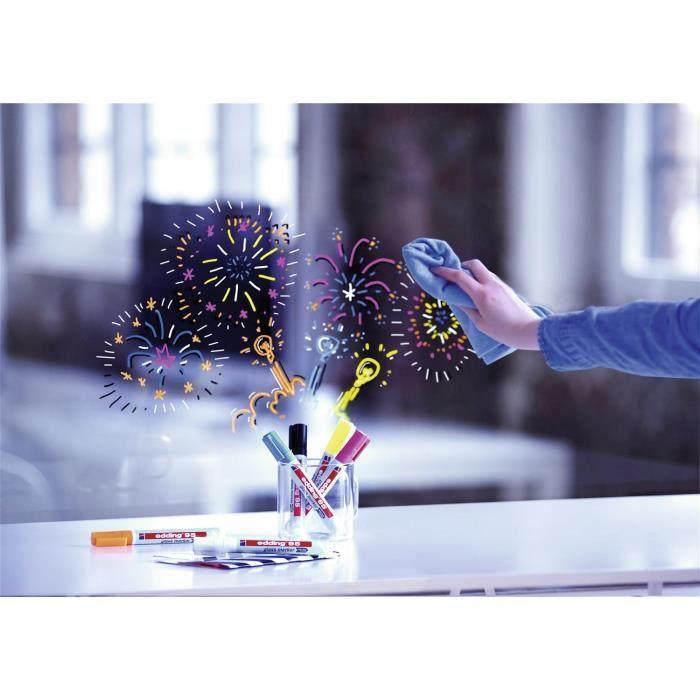 Marqueur Pour Verre - EDDING - 4-95049-10 - Indélébile - Opaque - Lot De 10