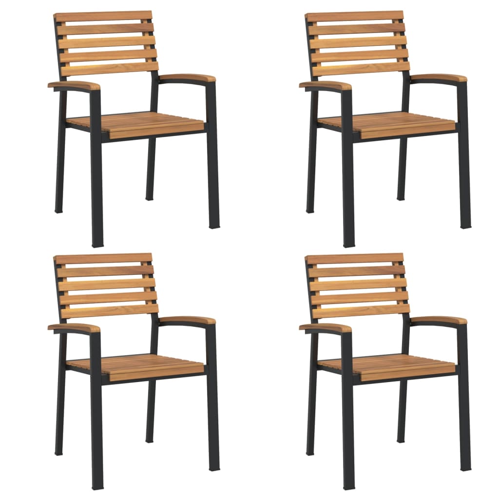 Vidaxl 5-Cz. Garden Furniture Set, Solid Acacia Wood and Metal