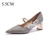 Fashion High Heeled for Women 2025 Spring with Pointed and Thick Heels Women's Shoes with Pearls A Straight Ribbon Perfect for Weddings