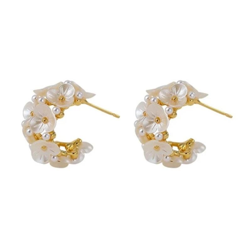 

Elegant Flower Studs Earrings Fashion Ear Pin Alloy Ear Studs Statement Earrings Creative Ear Jewelry for Woman and Girl 1