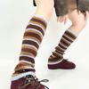 Womens Lolitas Stripe Knitted Long Socks Leg Warmers Harajuku Japanese Lovely Boot Socks Winter Ankle Heap Socks Gifts