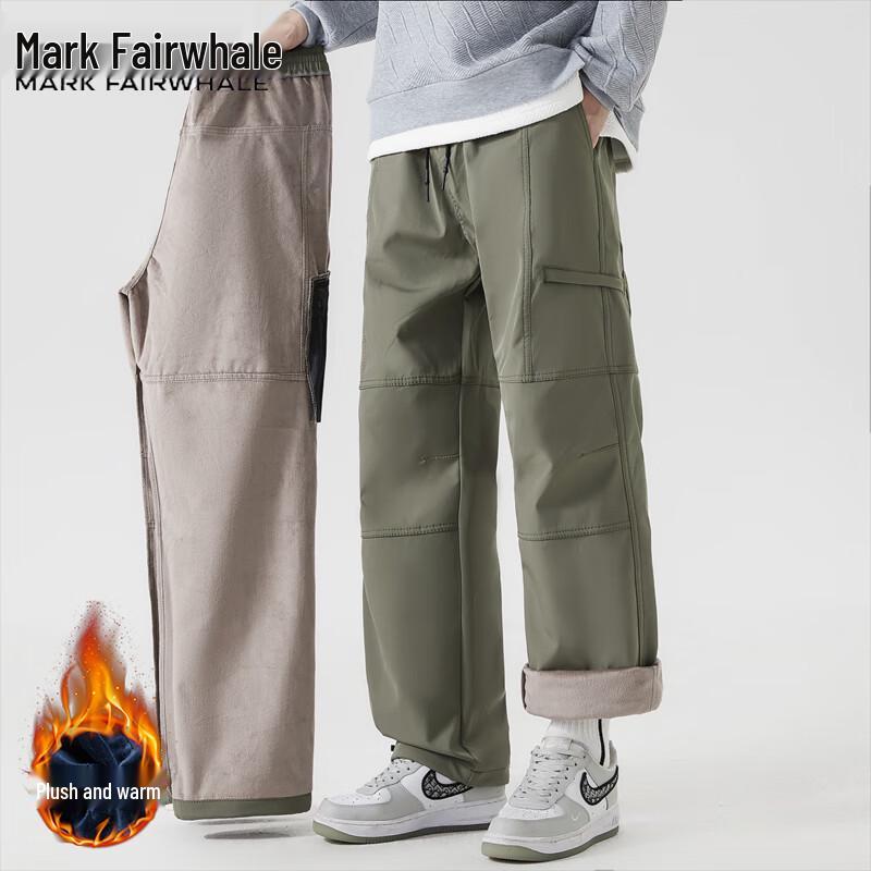 Mark Fairwhale Herren Herbst Winter Fleecegefüttert Gerade Beine Lässig Sport Hosen