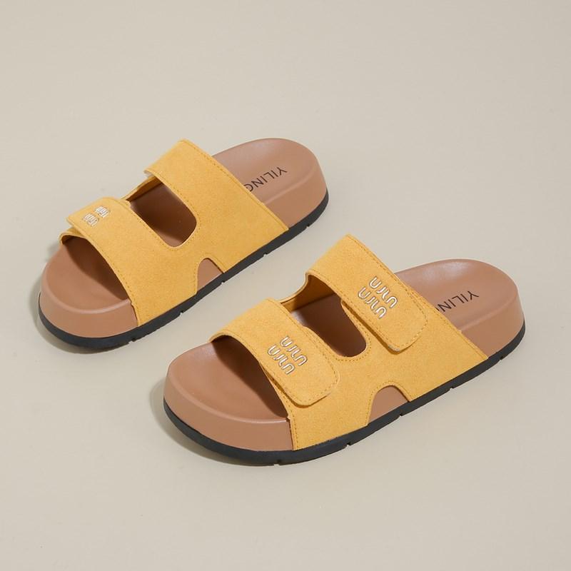 Mode 2025 Mode Dicke Sohle Damen Hausschuhe Sommer Neue Damen Sandalen Luxus Designer Sandalen Flache Schuhe für Damen