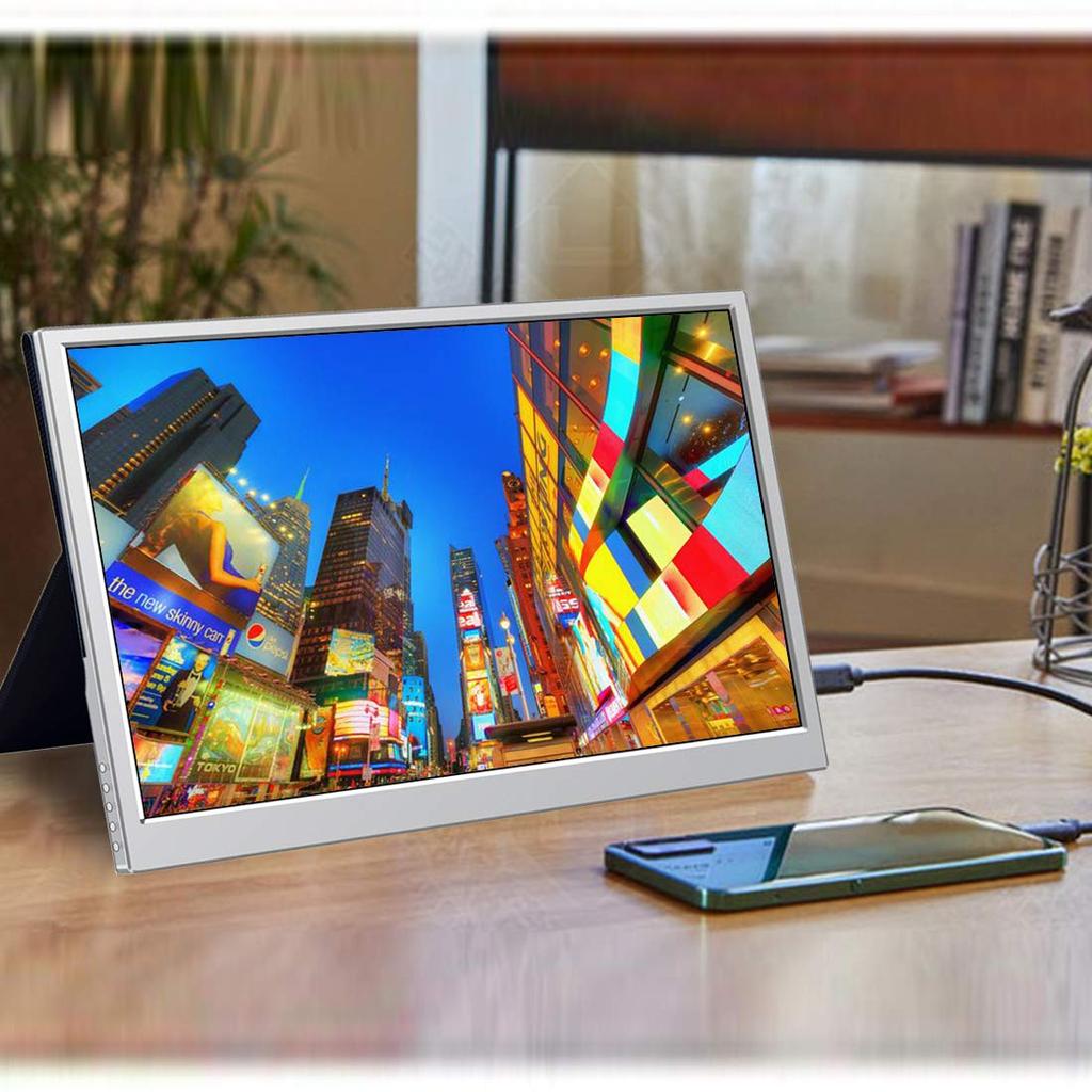 Cuview Mobile Monitor Inch FHD 1080P Mobile Display IPS Lightweight Panel USB PD with Protective Case 15.6 Non-Glossy Type-C/Mini HDMI/Alt