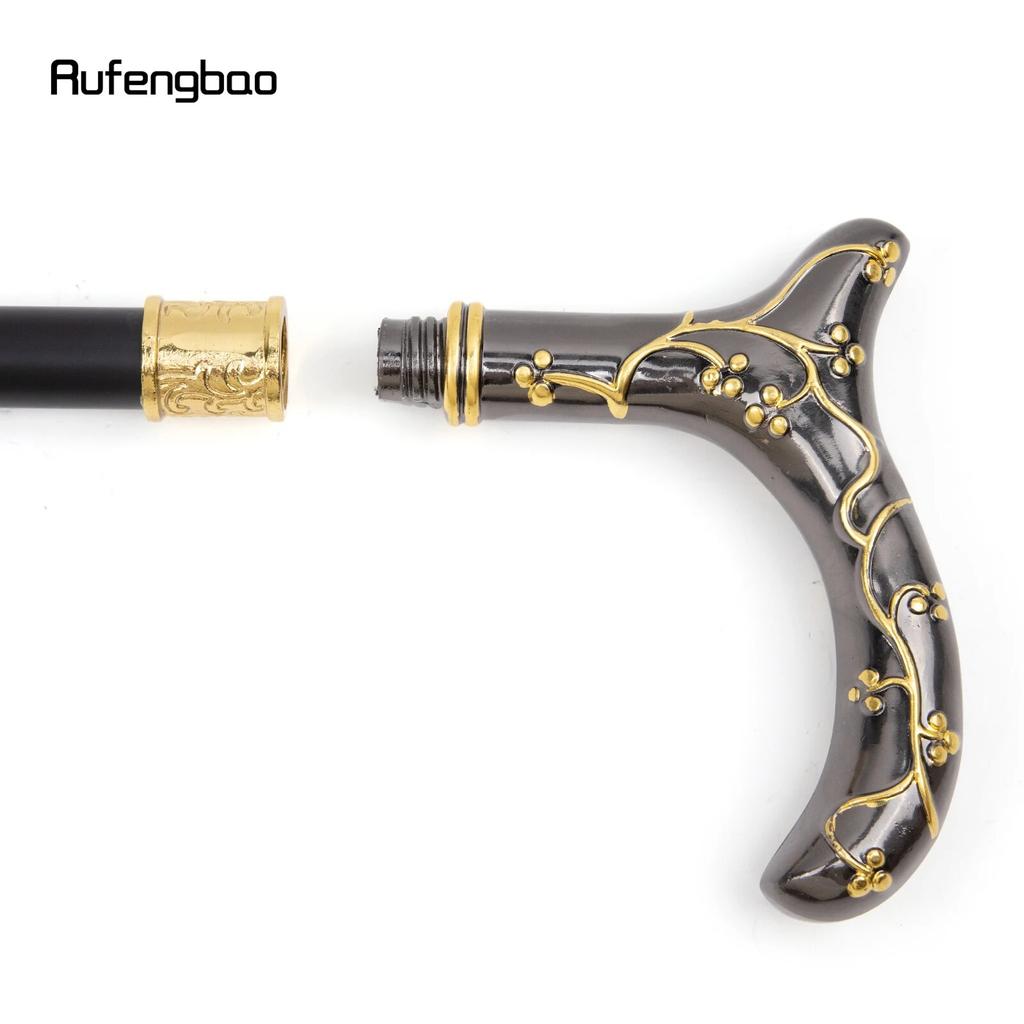 Golden Black Plum Blossom Flower Fashion Walking Stick Decorative Stick Cospaly Vintage Fashionable Walking Cane Crosier 93cm