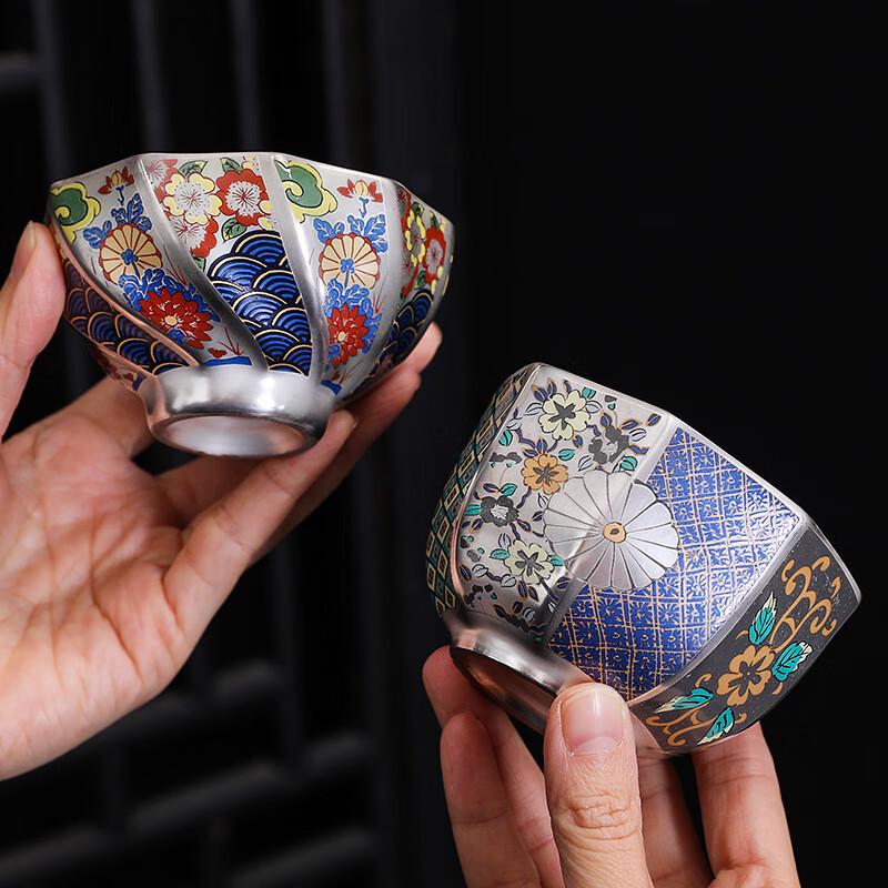 Hongyuetang Enamel Glazed Silver Inlaid Ceramic Master Teacup