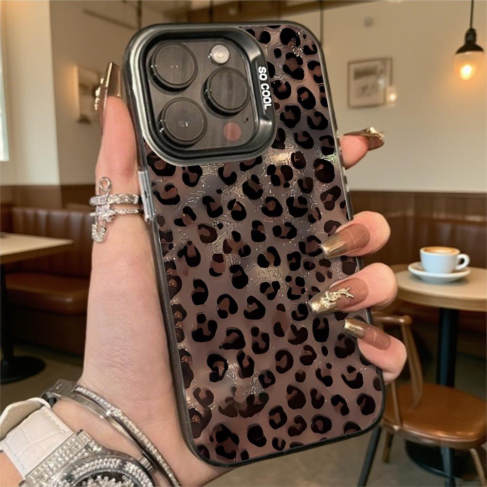 Leopard Print Shockproof Phone Case for Iphone 16 15 14 13 12 11 Pro Max/Mini Anti-Scratch Premium Hard Cover