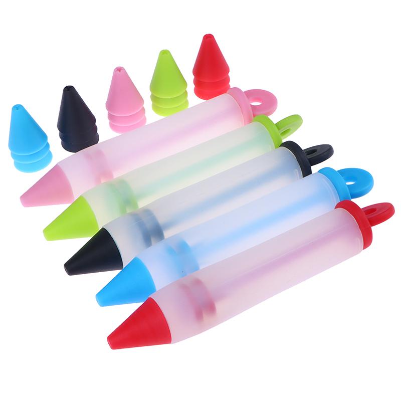 Silicone Food Writing Pen Chocolate Decorating Tools Cream Cup Cake Mold Cream Cup Cookie Icing Piping Pastry Nozzles