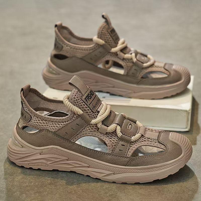 Men's Summer Outer Wear Bag Head Non-slip and Wear-resistant Leisure Sports Outdoor Hollow Hole Shoes