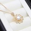 Real Original Freshwater Pearl Necklaces For Woman,Vintage Gold Plated Pearl Pendant Wife Mother Daughter Birthday Gift White