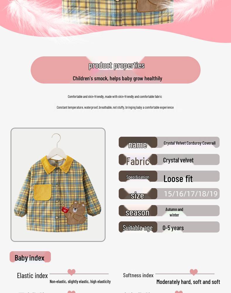 Autumn/Winter Waterproof Coveralls for Babies - Children's Crystal Velvet Stain-Resistant Plaid Bib Shirt & Outerwear