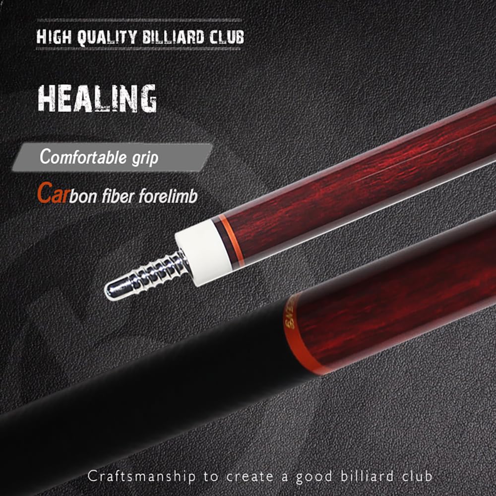 Billiard Cue OKHEALING 19oz Jointed Carbon Fiber Pool Cue Stick Cue Tip 58" 1/2 11.8mm (Play Cue)