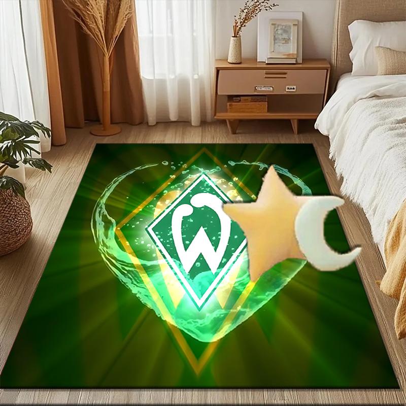 Green Werder Symbol Rug for Living Room, Game Rooms, Office, Bedroom, Office Floor Mat Playful Design, fan gifts Christmas decor