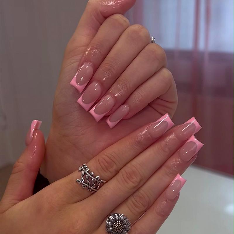 

Pink French Edge Removable Nail Tips - Simple Style for Nail Art