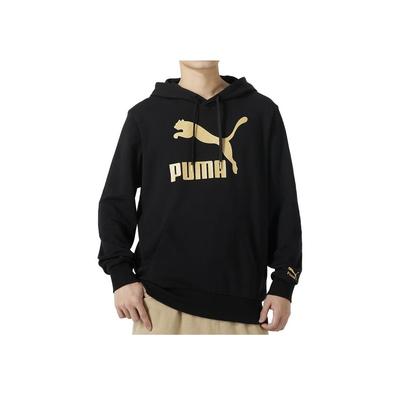 Puma Large Logo Letter Print Casual Hoodie Men Hoodies Black 625822-01