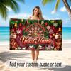 Weihnachtsthema Schnelltrocknendes Strandtuch Benutzerdefinierter Name Text Druck Groß Sandabweisendes Handtuch Strandurlaub
