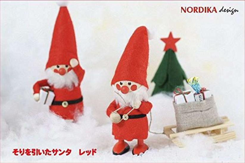 Vánoční dřevěná panenka táhnoucí saně [NORDIKA nisse] (Santa / NRD120060)