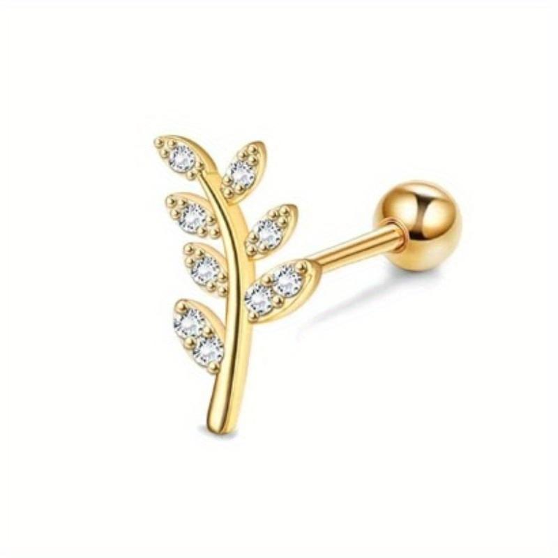 Drperfect Stainless Steel 16G Cartilage Earrings Studs Tragus Couch Helix Piercing Jewelry Flower Leaf Cartilage Helix Earrings